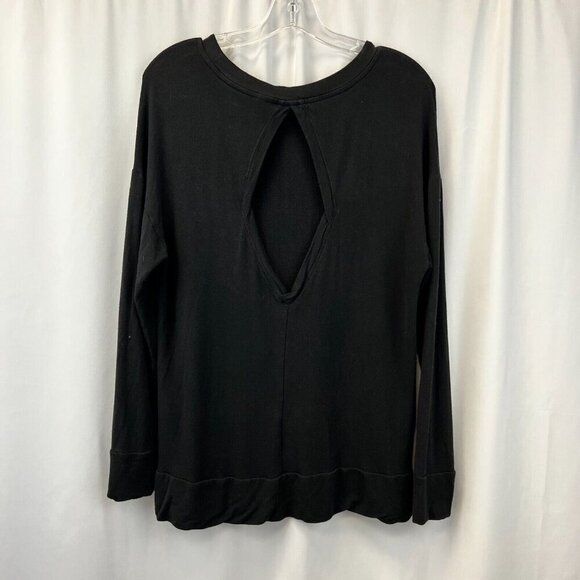Half Moon by Modern Movement Womens Black Long Sleeve Cut Out Back Shirt Large - Picture 4 of 9